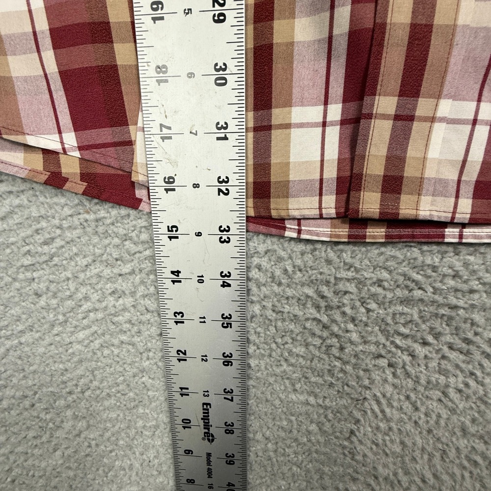 Jos A Bank Traveler Collection‎ Red Tan Plaid Button Down Shirt Men L - Picture 7 of 9